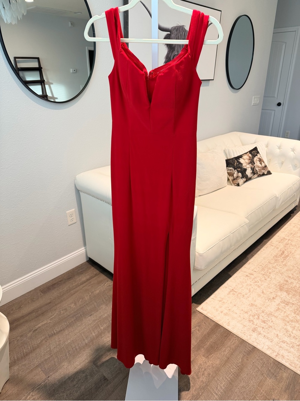 Aqua Crimson Sleeveless V-Neck Maxi Dress